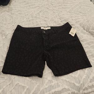 Blue button fly leopard slim fit Topman jean shorts size 36, new with tags!